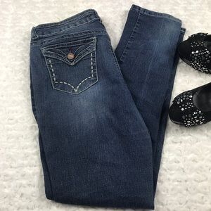 Skinny jeans medium wash Sz 9 10 Distressed jade